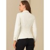 Allegra K Women's Regular Fit Casual Lapel Long Sleeve Denim Pockets Blazer - 4 of 4