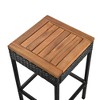 Nicbex 5/10 PCS Outdoor Acacia Bar Height Table&4/8 Upholstered Stools,Patio Furniture Set,Foldable Tabletop,High-Dining Bistro Set - 4 of 4