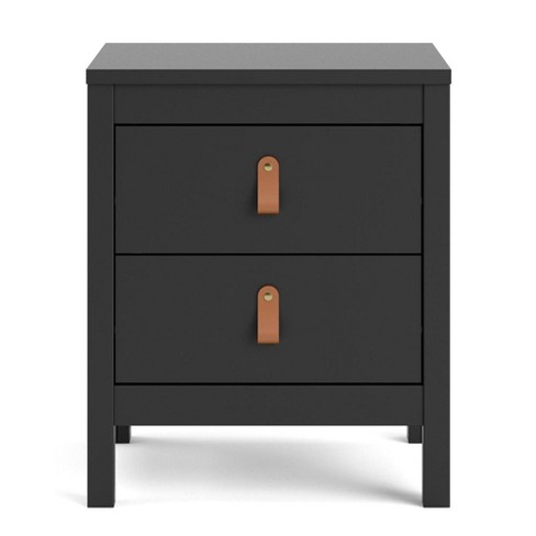 Tvilum Madrid 2 Drawer Nightstand Black Matte
