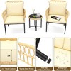 GustoWave 3-Piece Bistro Set With Table And Beige Cushions For Garden Patio Deck - 3 of 4