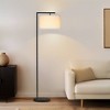 Brightech Montage Modern (Includes LED Light Bulb) Arc Floor Lamp Classic Matte Black: Compatible with Alexa & Siri, Linen Shade - 2 of 4