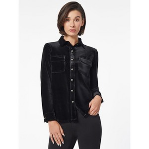 Jones New York Button-Front Velour Utility Shirt - 1 of 3