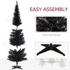 NAYSAYE 6FT Pre-Lit Artificial Christmas Tree 390 Branch Tips Pencil Shape Indoor Holiday Tree Durable PVC and Steel Sturdy Base Easy Setup, Black - 3 of 4
