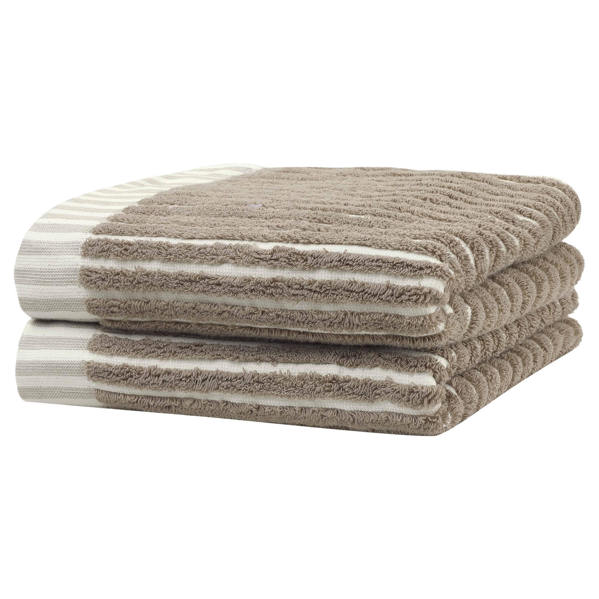 Unique Bargains Cotton Soft Absorbent Quick Drying Hand Towels Khaki 2 Pcs
