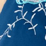 ocean teal floral embroidery