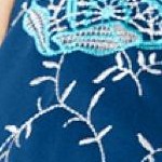 ocean teal floral embroidery