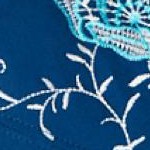 ocean teal floral embroidery