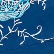 ocean teal floral embroidery