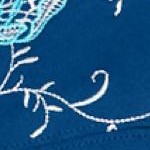 ocean teal floral embroidery
