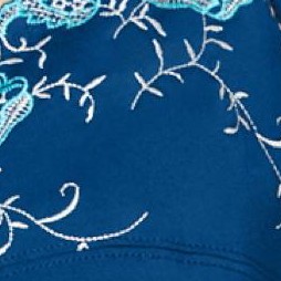 ocean teal floral embroidery