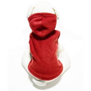 Gooby Fleece Vest Hoody, Large, Red - 1 of 1