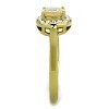 Slickblue Women's Gold-Tone Halo Ring, Square Champagne CZ Center, Clear Accent Stones, Sizes 5 to 10 - 4 of 4