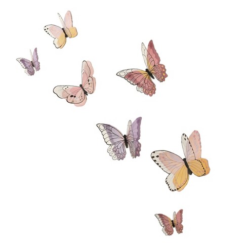 Lambs & Ivy Butterfly Dreams 3-dimensional Wings Colorful Wall Decals ...