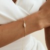 Gold Bracelets for Women Trendy, 14K Real Gold Plated Dainty Stackable Pearl Snake Chain CZ Heart Pendant Bracelets Adjustable 6"+2" - 4 of 4