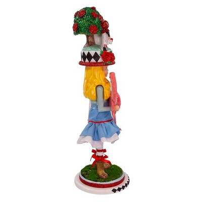 19-Inch Multicolored Hollywood Alice Nutcracker with Pink Flamingo