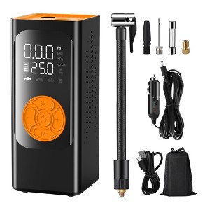 SUGIFT Tire Inflator Portable Air Compressor - Air Pump with Digital Pressure Gauge, LED Light and Auto Shut-Off Function - Cordless Pump - 1 of 4