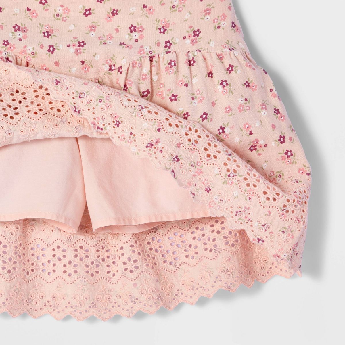 Girls' Floral Lace Trim Woven Skort - Cat & Jack™ - thumbnail 8