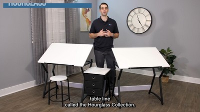 36" Wide Adjustable White and Black Craft Drawing Table