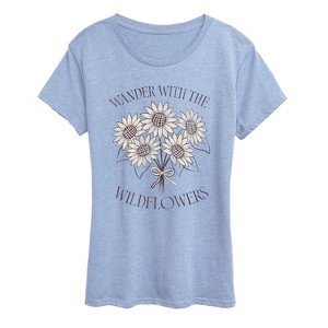 Women's - Instant Message - Wander Wildflowers Short Sleeve Graphic T-Shirt - 1 of 4