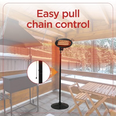 BLACK+DECKER Black Electric Patio Heater with Adjustable Tilt