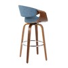 30" Mid-Century Modern Barstool with Swivel in Wood and Fabric, Set of 2 for Kitchen - 4 of 4