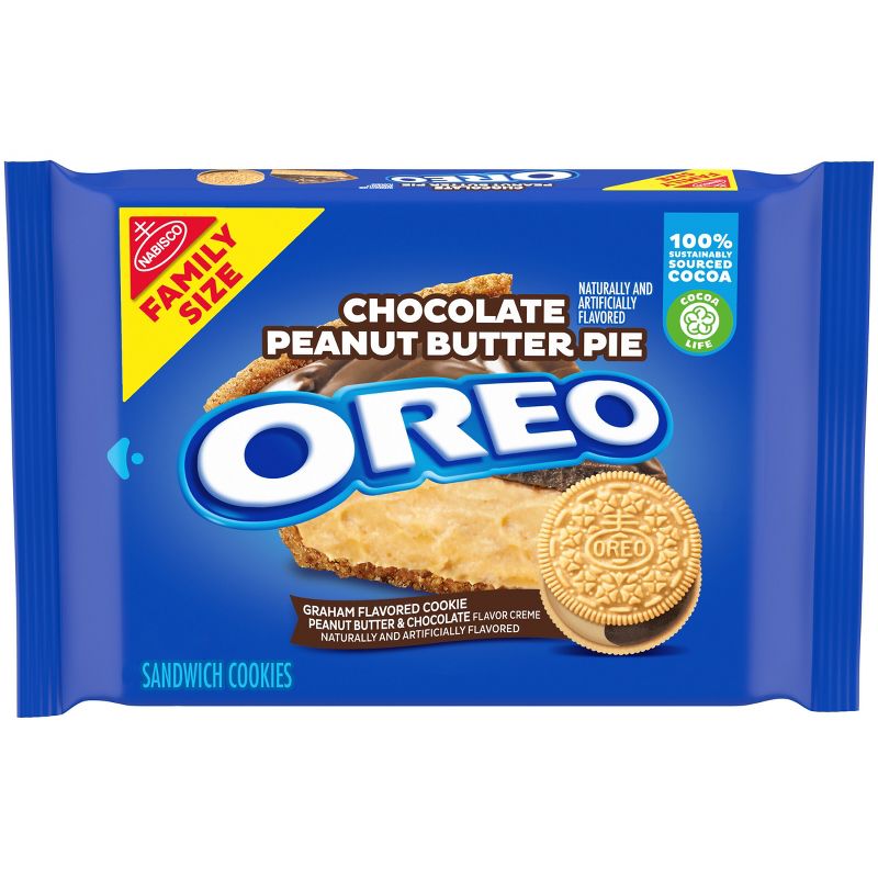 OREO Chocolate Peanut Butter Pie Sandwich Cookies Family Size - 17oz, 1 of 14
