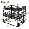 KWPZQEB Metal Triple Bunk Bed with Safety Guardrails, Heavy-duty Triple Bed with Noise-reduced Design - 3 of 4