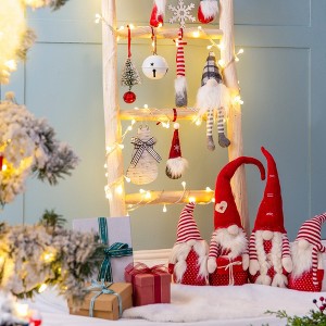 Whisen S/4 21.3x5.5x25.5" Fabric Christmas Gnomes Families Decor - White & Red - 1 of 4