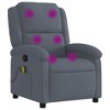 vidaXL Massage Recliner Chair Dark Gray Velvet - 2 of 4