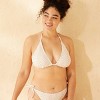 Women's Two-Tone Crochet Medium Coverage Triangle Bikini Top - Wild Fable™ Beige/ Cream - 4 of 4