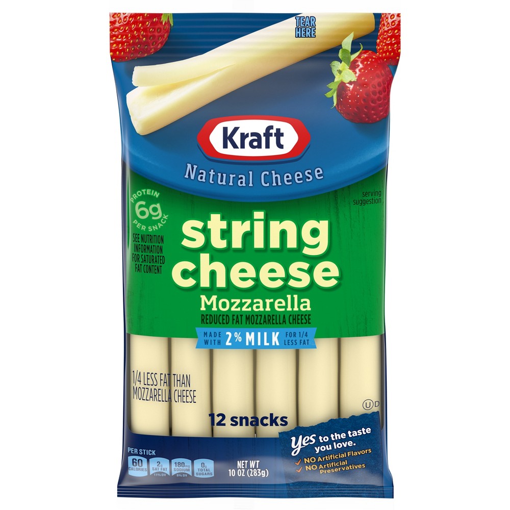 UPC 021000044740 - Kraft Mozzarella String Cheese Made with