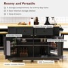 LOVSON 48-inch multi-purpose kitchen island with folding blade, rolling storage cart with electrical outlet,Black (stool not included) - 4 of 4