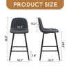 Linen Fabric Bar Chair Set - Two Pieces, Stable Comfort.Thoughtful Design of Rounded Backrest - Leovsnove - 4 of 4