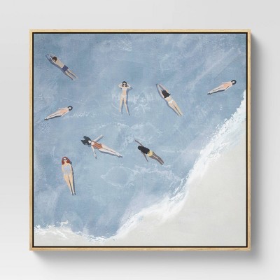 20" x 20" Swimming Framed Wall Canvas - Threshold™