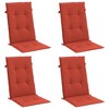 vidaXL Highback Chair Cushion Set of 4 Melange red 100% Polyester Medium - 3 of 4