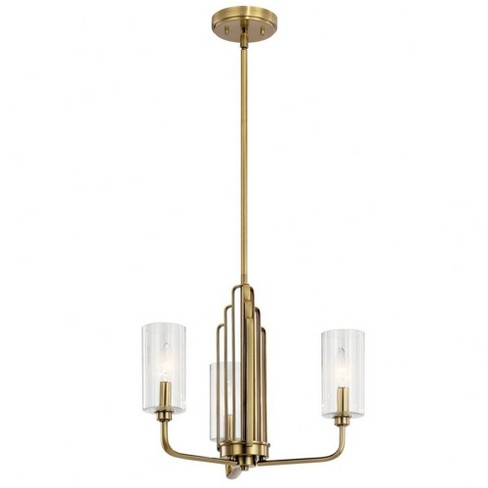 Kimrose™ 3 Light Chandelier with Clear Fluted Glass Brushed Natural Brass - image 1 of 4