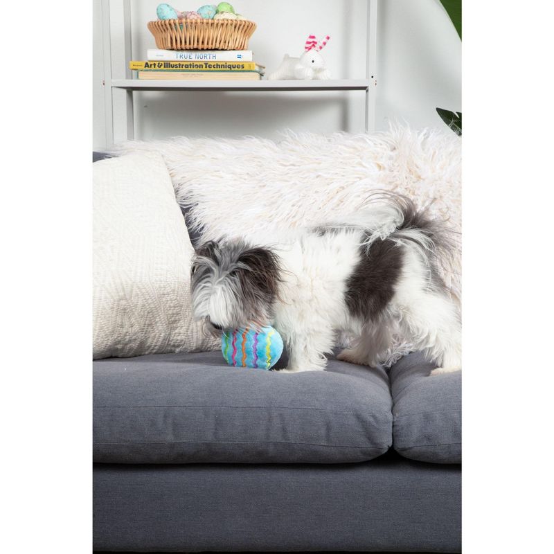 Midlee Plush Easter Egg Dog Toy- Blue, 3 of 7