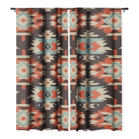 Emanuela Carratoni Boho Ikat Set of 2 Panel Blackout Window Curtain - Deny Designs - image 1 of 4