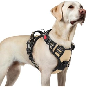 rabbitgoo Dog Harness for Large, No Pull Pet Harness with 3 Buckles, , Walking Reflective Pet Vest for Large Dogs, Beige, L - 1 of 1