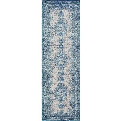 Nuloom Moriah Oriental/Persian 2x8 Runner Rug for Living Room Bedroom Dining Room Entryway Hallway Kitchen, Blue/Beige