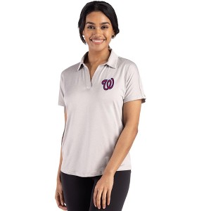 Washington Nationals Cutter & Buck Coastline Epic Comfort Recycled Womens Dolman Polo - 1 of 1