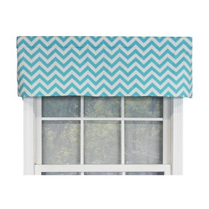 RLF Home Zig-Zag Tailored 100% Cotton with Fully Lined 3" Rod Pocket Valnance for Windows 50" x 14" - 1 of 4
