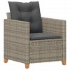 vidaXL Patio Chair with Cushions Gray Poly Rattan - 2 of 4