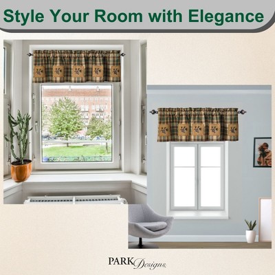 Green and Beige Cotton Plaid Rod Pocket Valance