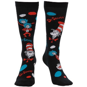 HalloweenCostumes.com One Size Fits Most  Dr. Seuss Costume Character Socks for Adults., Black/Blue/Red - 1 of 4
