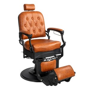 Karl Home Vintage Style Heavy Duty Hydraulic Recline Square Backrest Barber Chair - 1 of 4