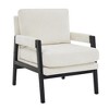 Chenille Mid-Century Accent Armchair with Removable Back Cushion and Solid Acacia Frame - 3 of 4