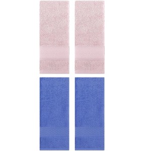 REGALWOVEN 4 Pcs Solid Textured Cotton Soft Absorbent Decorative Hand Towel - 1 of 4