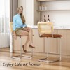 Bencmate Dining Chairs Counter Height Bar Stools Set of 2, Upholstered PU Leather Barstools, 30 inch, Brown, 17.7"*18.9"*39.4" - 4 of 4