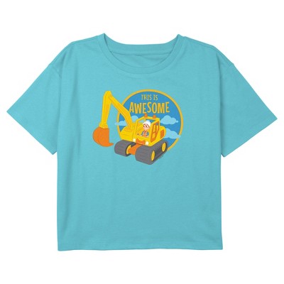 Girl's Blippi This Is Awesome Construction Digger Crop Top T-shirt ...